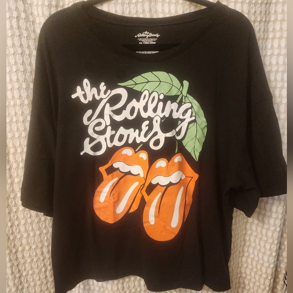 The Rolling Stones Black Logo Band Tee - Picture 1 of 4